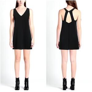 PINKO Sleeveless Mini Dress Cut Out Open Back, Black